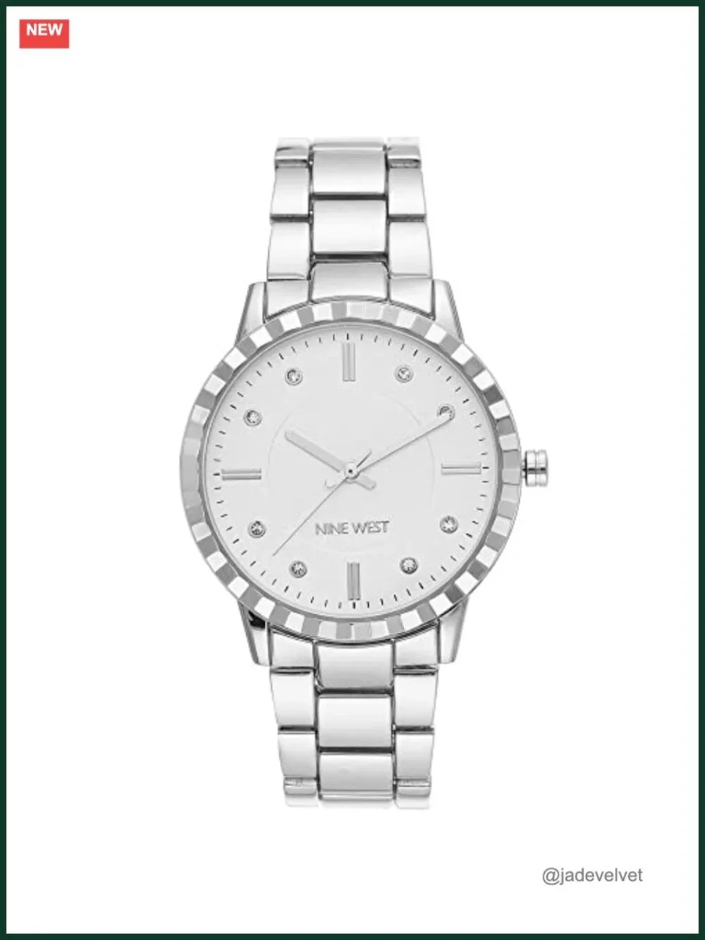 Women's Crystal Accented Bracelet Watch Silver-tone Japanese Quartz